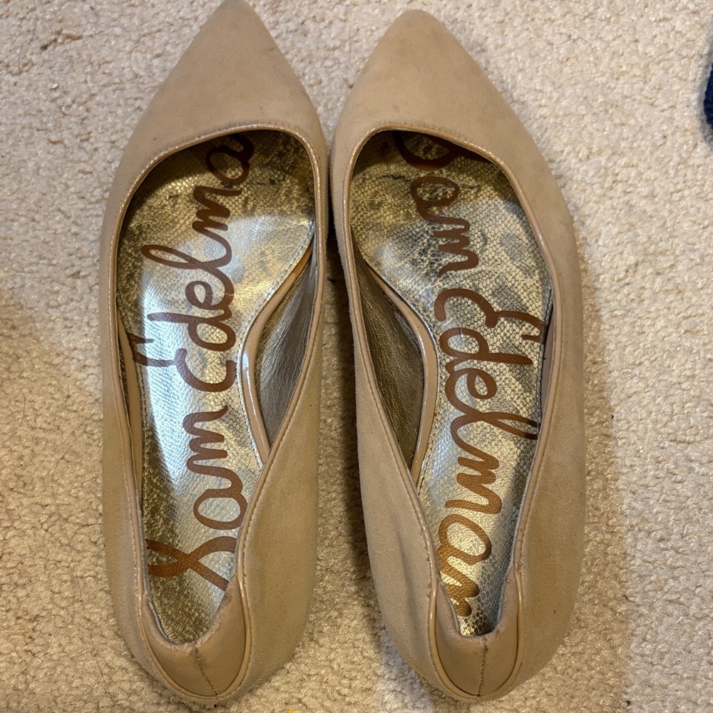 Sam Edelman Women's Beige Pointed Flats